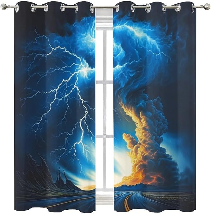 Horror Tornado Clouds Blackout Curtains - Image 8