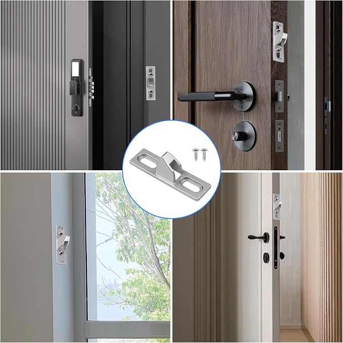 Sliding Door Keeper 1Set Chrome Plated Sliding Glass Lock - Image 6