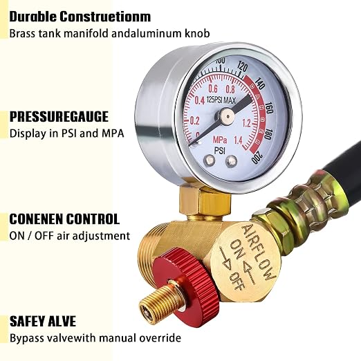 Therwen 4 Pcs Air Compressor Parts Replacement and Air Gauge Set, 1/4" Npt - Image 5