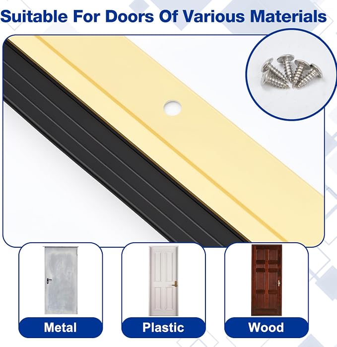 Gisafai 2 Pcs 36 Inches Door Mouse Stopper, Metal Sweep, Weather Seal - Image 3