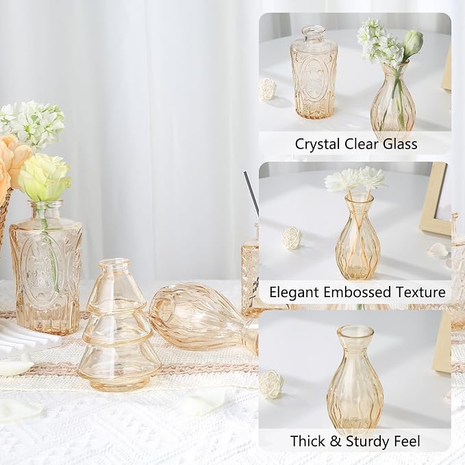 Glass Bud Vases Mini Flower Vase Small Vintage Vases - Image 4