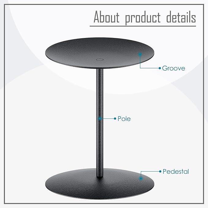 smtyle Black Pillar Candle Holders, Reversible Set of 3 | Flip the concave - Image 4