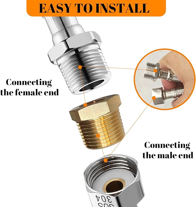 2pcs 3/4" NPT x 3/8" NPT Brass Bushing, 3/4 to 3/8 Adapter Fitting Reducing - Image 7