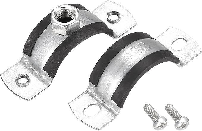 uxcell Adjustable Pipe Bracket Clamp, 1-1/4" Wall Ceiling Mount Iron Pipe Strap - Image 5