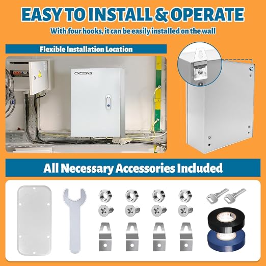 Electrical Junction Box 20x12x10, NEMA 4X IP66 Steel Enclosure Box | 1.5mm steel - Image 4