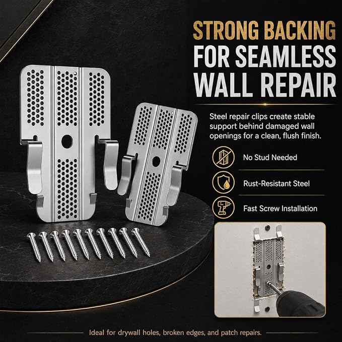 10 Pack Drywall Repair Clips Kit, 1/2 inch Drywall Fastener Clip - Image 4