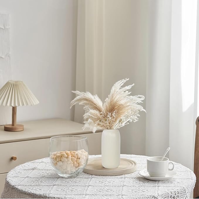 Ceramic Vase for Flowers – Modern Small Ribbed Textured Flower Vase for Home - Image 6