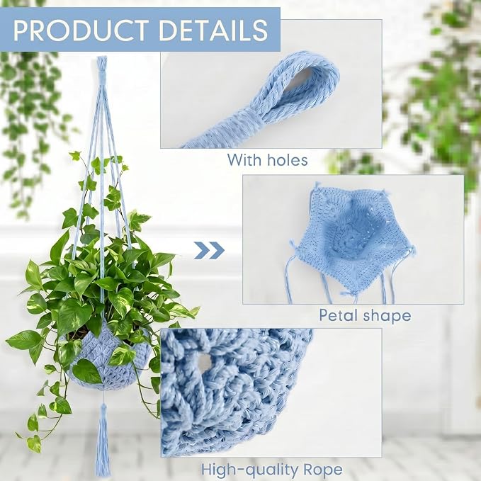 Shappy 1 Pack Boho Macrame Plant Hanger - Image 7