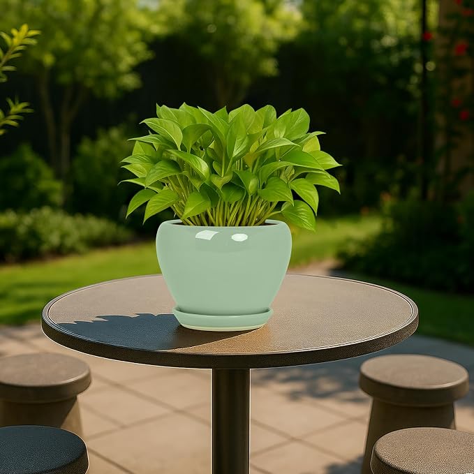 Deep Dream 6 Inch Plant Pots- Ceramic Planter Pot - Image 3