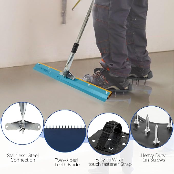 20 Pcs Self Leveling Cement Tools Kit, 15.8 Gallon Mixing Barrel - Image 3