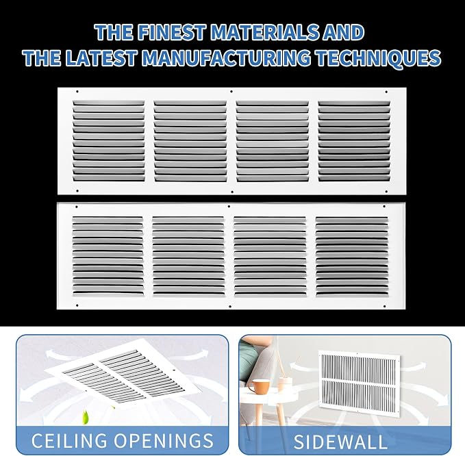 24x8 Return Air Grille, Air Return Vent Cover, AC Vent Cover, Cold Air Return - Image 6