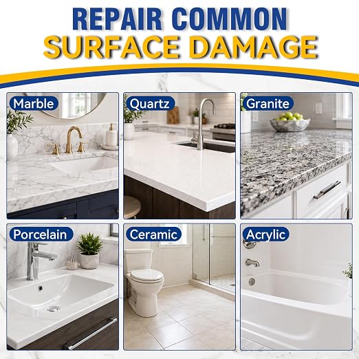 Porcelain Repair Kit, Waterproof Tile Repair Kit, Color Match, Strong Tub - Image 6