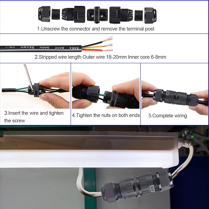 Waterproof Extension Cord Connectors, IP68 Waterproof Junction Box | Extension - Image 4