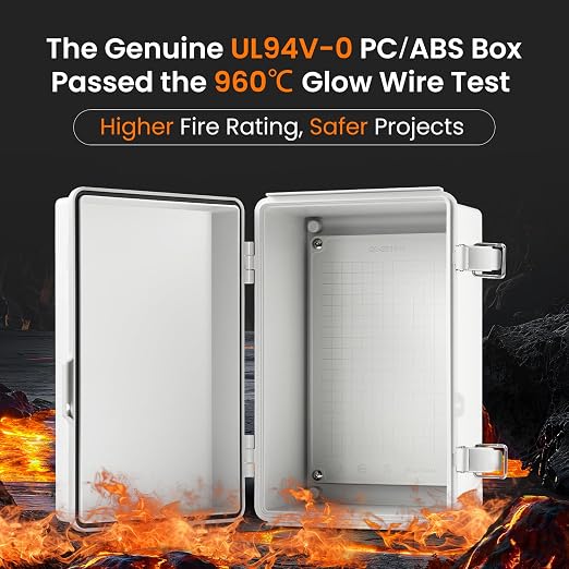 QILIPSU UL94-V0 Outdoor Electrical Box 11.4"x7.5"x5.5" Pro Waterproof Junction - Image 2