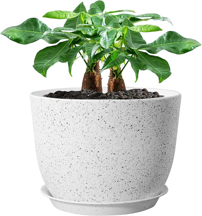 UOUZ 12inch Large Plant Pot, Modern Plastic Planter by UOUZ