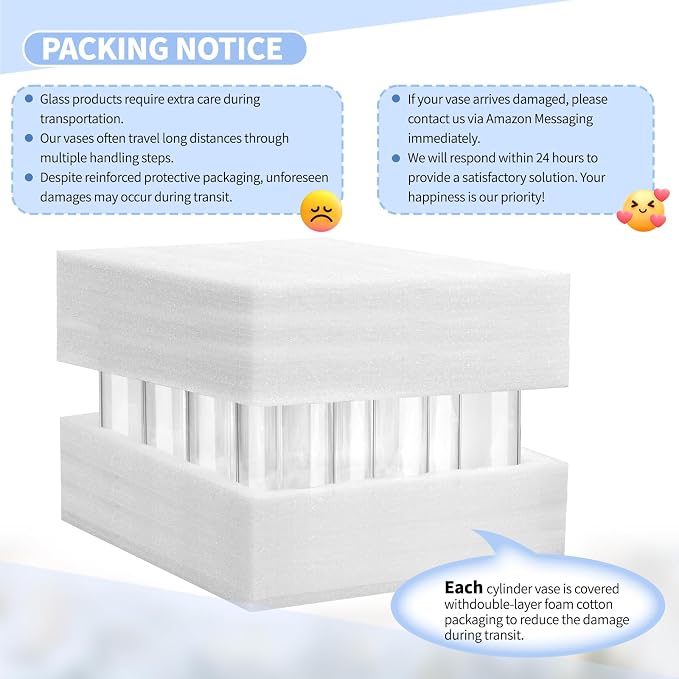12Pack Glass Cylinder Vases for Centerpieces - Image 4