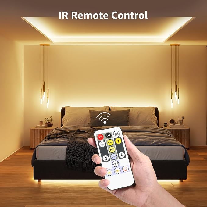 Lepro LED Tunable White Strip Light, Warm to Cool White, 32.8ft Dimmable Bright - Image 5