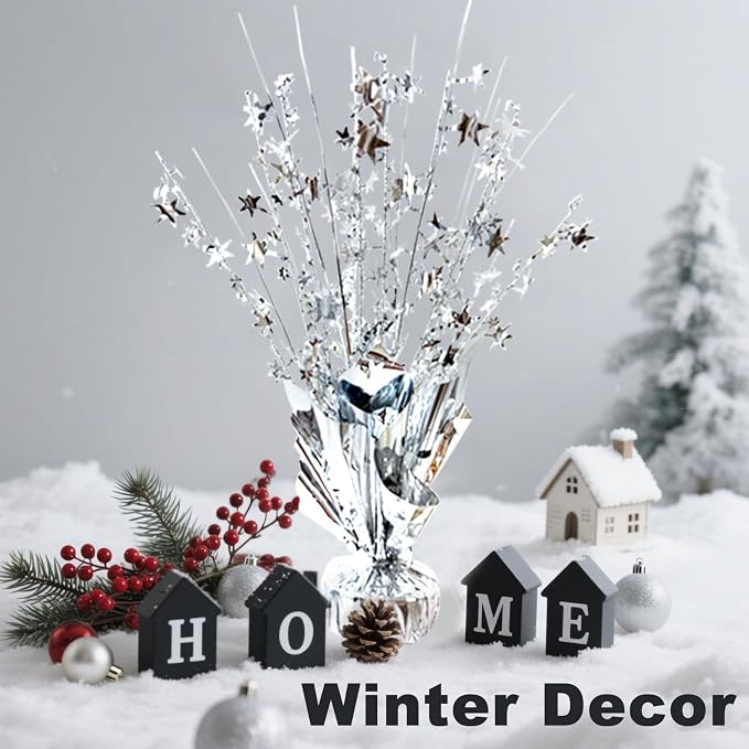 12 Pcs Metallic Foil Spray Centerpiece Party Star Table Decoration Brust - Image 7