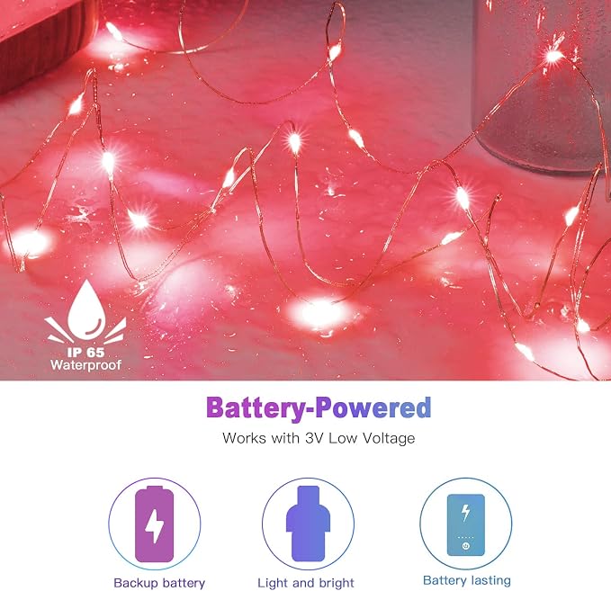 Brightown 12 Pack LED Fairy Lights, Waterproof, 7 Feet, 20 LEDs, Battery - Image 8