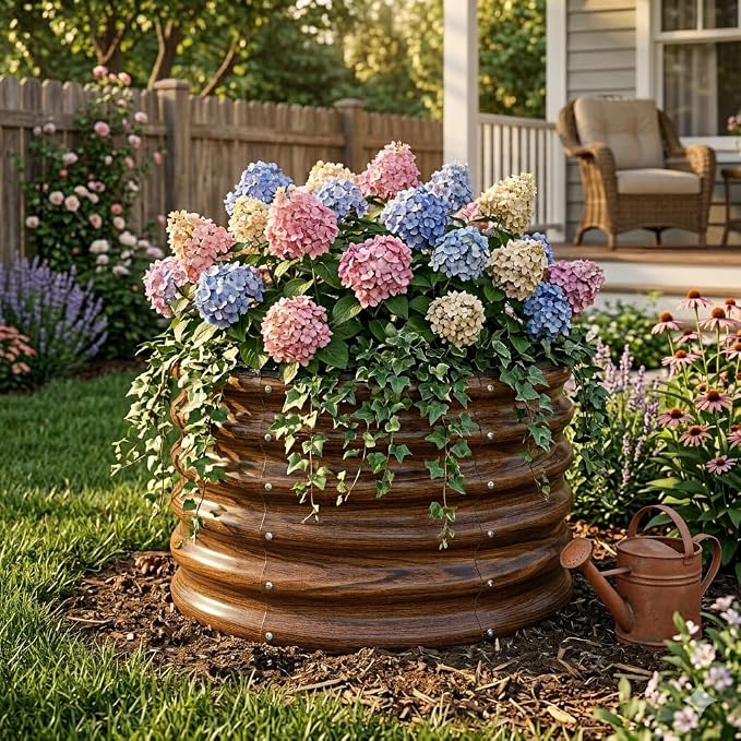 Raised Garden Bed, 2×2×1.5ft Round Galvanized Outdoor Planter Box - Image 2