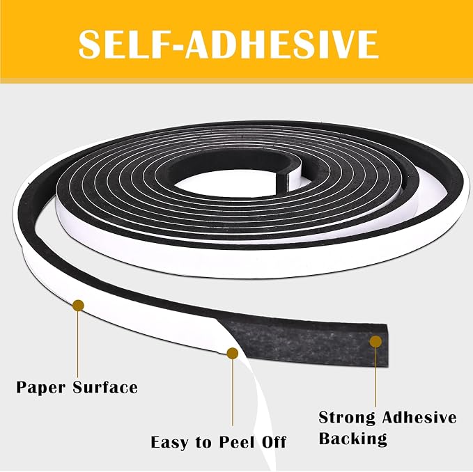 1 inch Wide x 1/8 inch Thick Foam Tape Single Sided, Closed Cell Door - Image 4