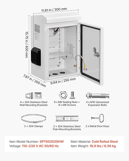 VEVOR Outdoor Electrical Box, Cold-Rolled Steel, Electrical Junction Box - Image 7