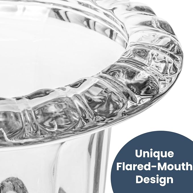 8 Inch Glass Urn Vase, Large Crystal Glass Vase, Vintage Vases - Image 5
