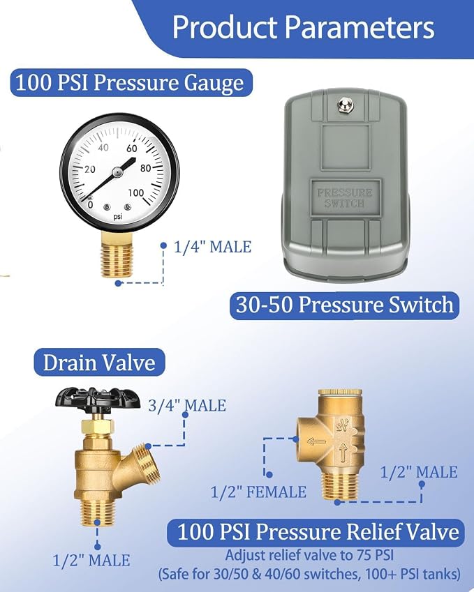 Miumoon 1x11"Well Pressure Tank Tee Kit - Image 5