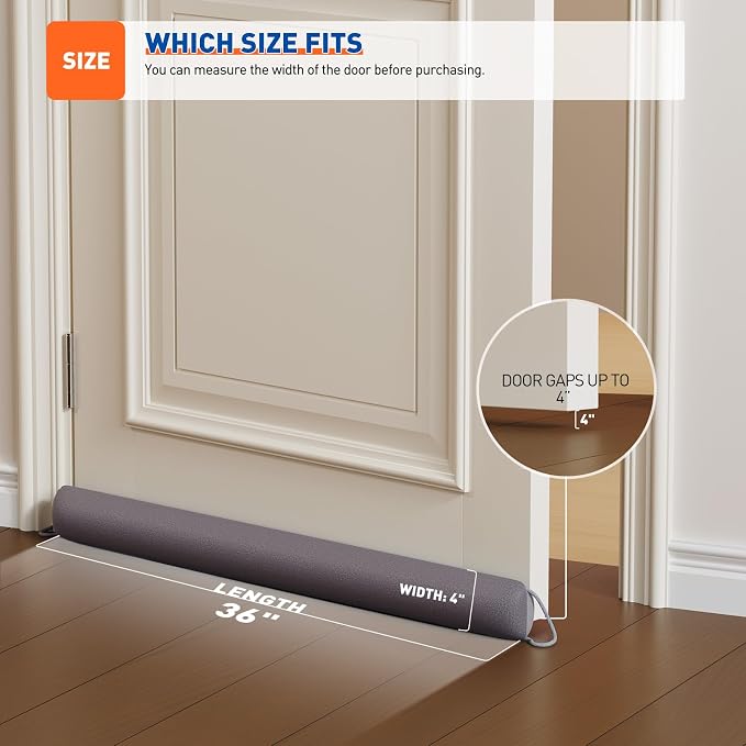 MAGZO Door Draft Stopper 36 Inches, Energy Saving, Under Door Gap Filler - Image 3
