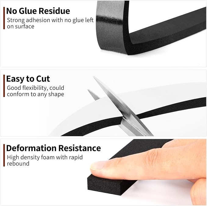 Yotache Foam Insulation Tape 2 Rolls 1" x3/8", Total 13 Ft | High Density Foam - Image 6