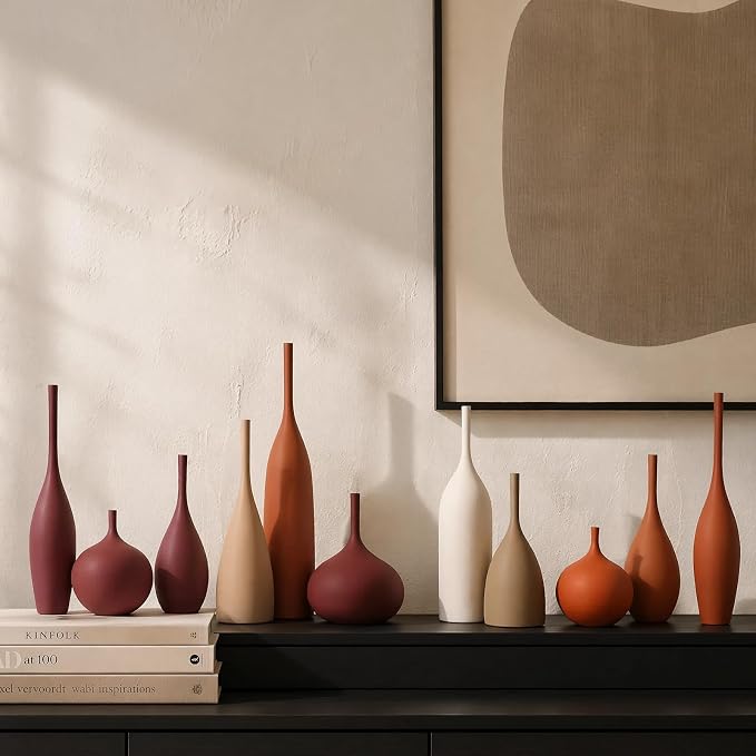 Ceramic Vases Set of 3, Modern Boho Vases - Image 6