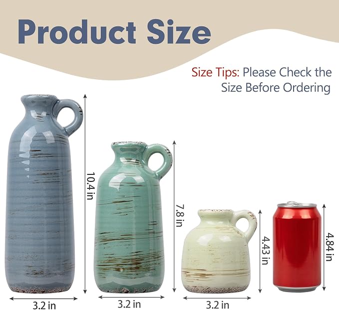 Ceramic Vase Set of 3, Vase Home Decor - Image 2