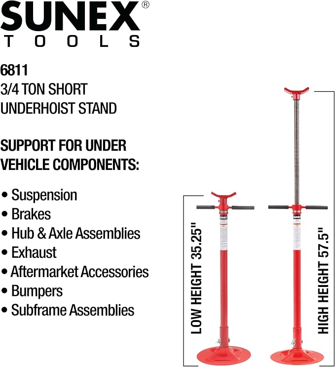 SUNEX TOOLS 6811 3/4 Ton Short Underhoist Stand - Image 3