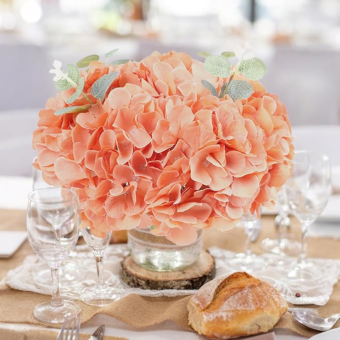 AVIVIHO 65pcs Fake Flowers Terracotta Hydrangea Artificial Flowers Bulk Silk - Image 2