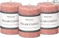 3x4 Inch Reddish Brown Pillar Candles Set of 3 by MiraScents