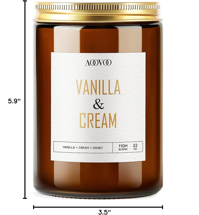 AOOVOO Vanilla Cream Candles - 22 oz Scented Candles - Image 8