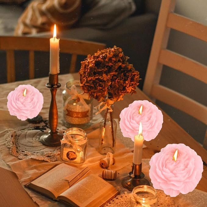 Peony Flower Shape Candle, Soy Wax Scented Decor - Image 4