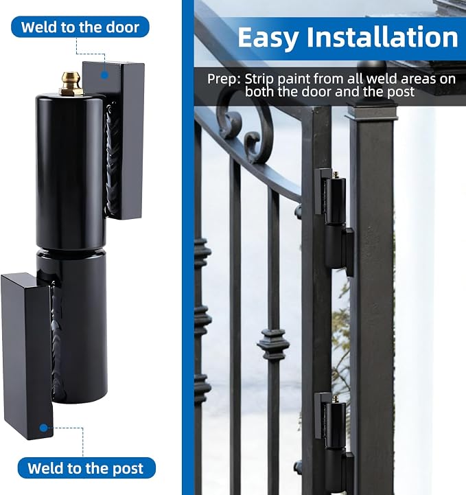 Barrel Gate Hinges 5 Inch Heavy Duty Weld-On Install Hinge - Image 5