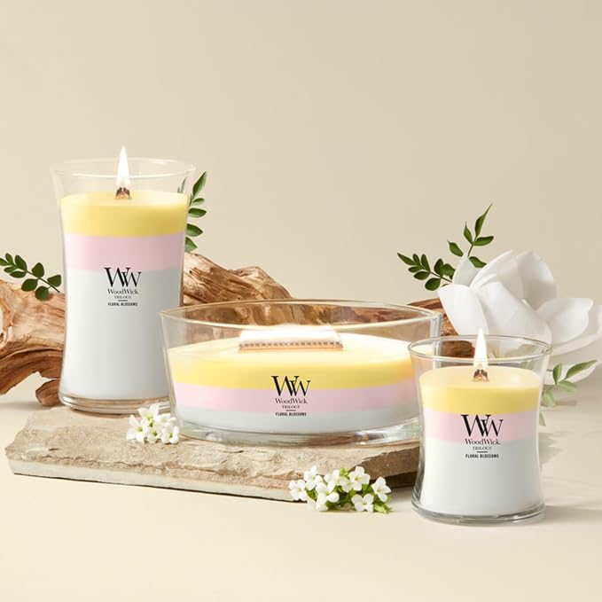Woodwick Floral Blossoms Medium Hourglass Trilogy Candle - Image 8