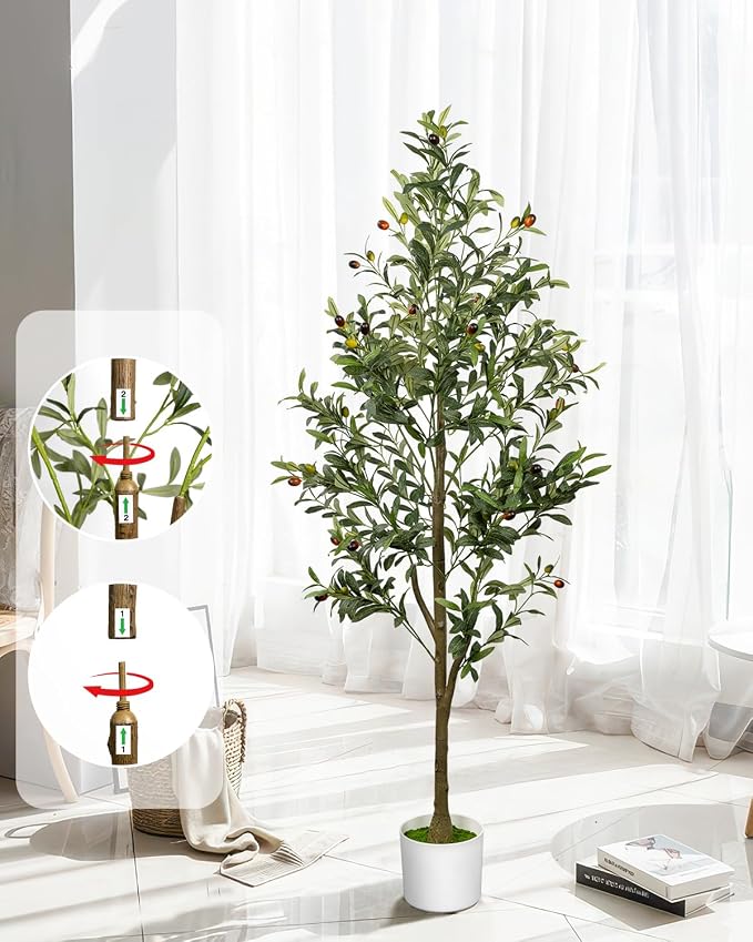 5FT Artificial Olive Tree Indoor Tall Faux - Image 3