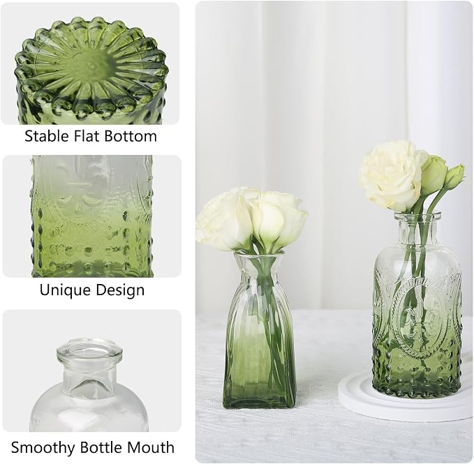 Glass Bud Vases Mini Flower Vase Small Vintage Vases - Image 6