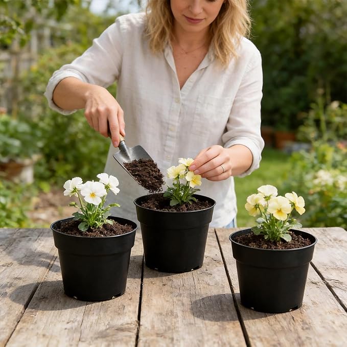 RooTrimmer 50 Pack 6 Inch Nursery Pots, Plastic Flower Pots, Thick Plant Pots - Image 6
