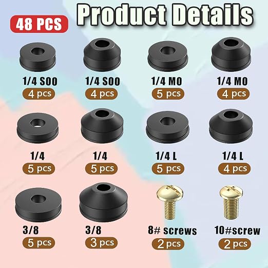 48PCS Outdoor Faucet Repair kit Water Hose Gasket Rings Faucet Washer Kit - Image 2