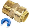 3/4" PTC to 1" NPT Male Reducing Adapter Push-Fit, Push to Connect Brass by KAINGA