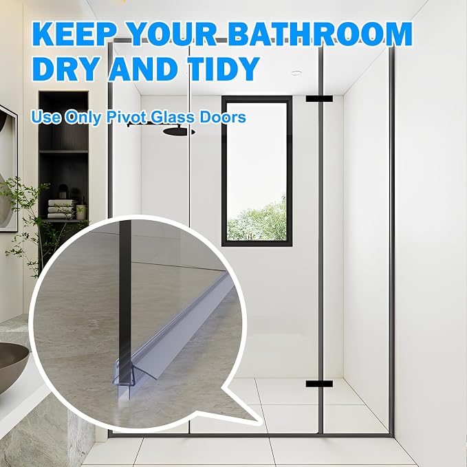36" Shower Door Bottom Seal for 3/8" Frameless Glass Pivot Door | Easy to Cut - Image 6