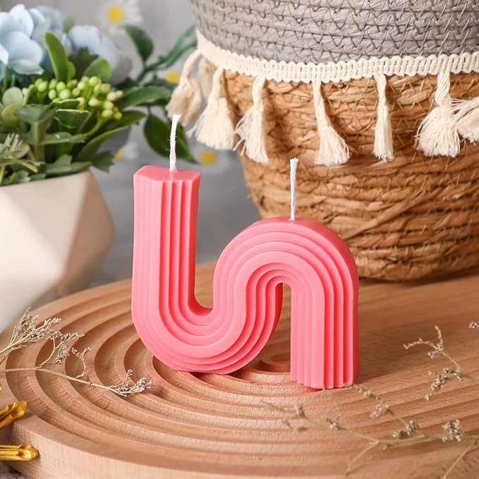Tondiamo 2 Pcs Aesthetic Candles Twist Shaped Aesthetic Candles Cool S Shape - Image 3