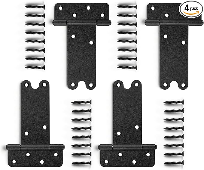 6“ Gate Hinges, 280 Lbs Capacity, Matte Black, 4 Pack Heavy Duty Hinge | by DurabilityandElegance