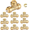 10PC HeSun 3/4" Pushfit Tee, Push to Connect Plumbing Fittings | Brass Push-fit by HeSun