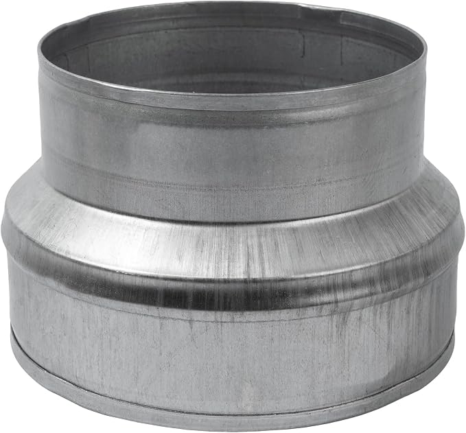 6" to 5" Inch Male-Fit Galvanized Steel Round Duct Reducer by ECOPROVENT