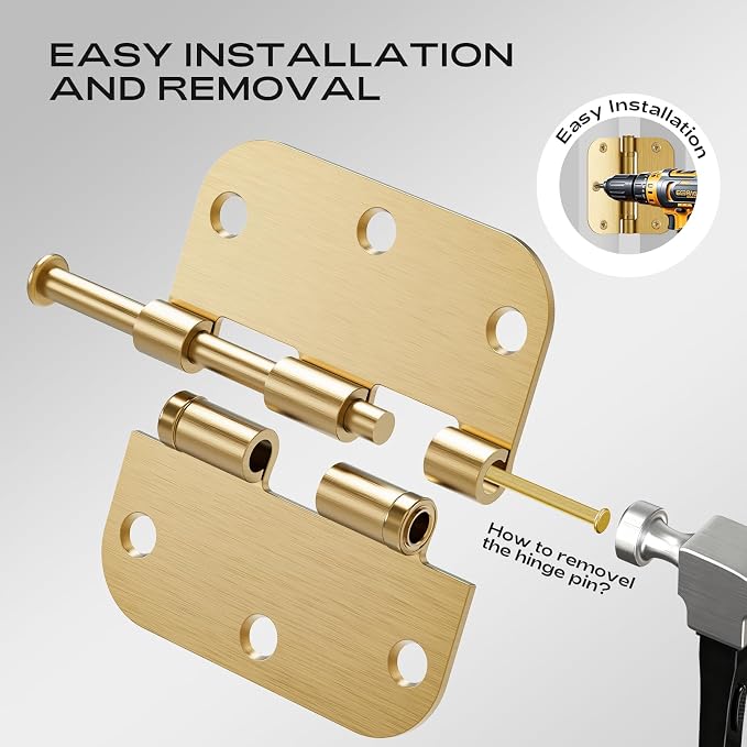 30 Pack Satin Brass Door Hinges 3.5 Inch - Image 6
